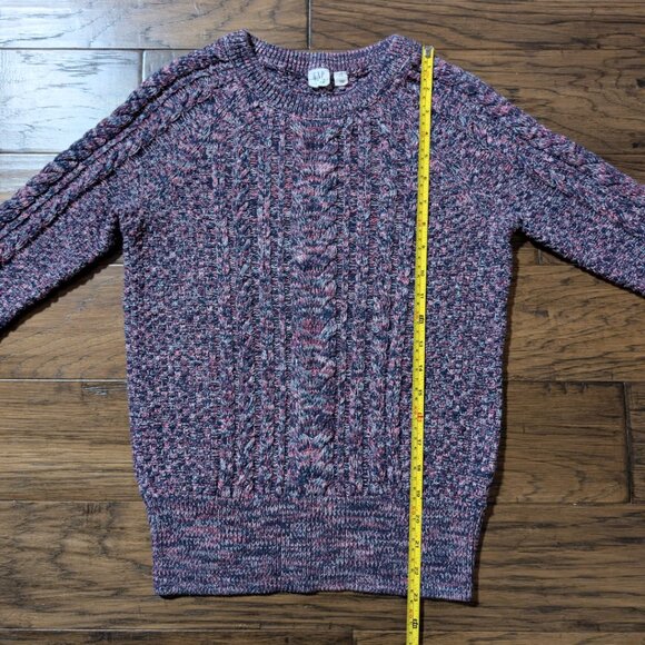 Gap classic cable knit crew neck sweater navy pink size XS - Picture 8 of 16
